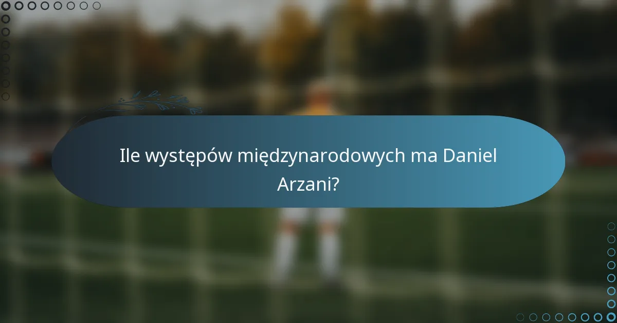 Ile występów międzynarodowych ma Daniel Arzani?